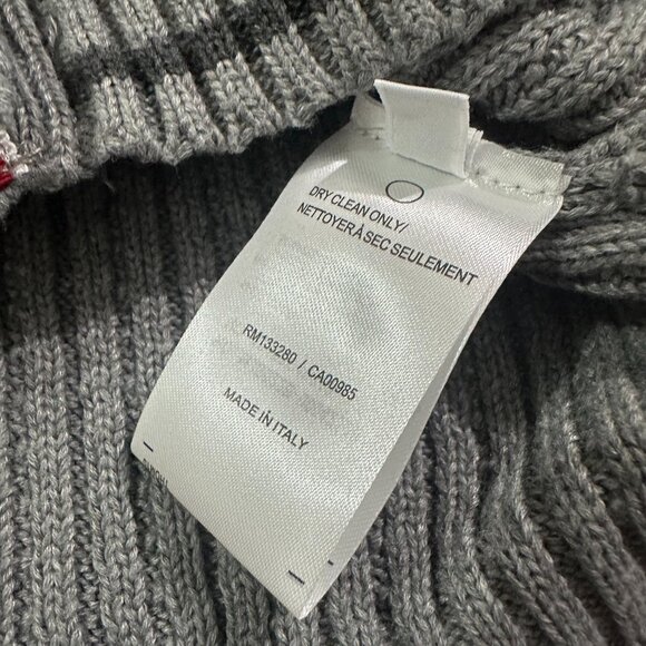 Thom Browne Women's Black Four-Striped Cardigan V-Neck Knitted Grey Jacket - Picture 4 of 6